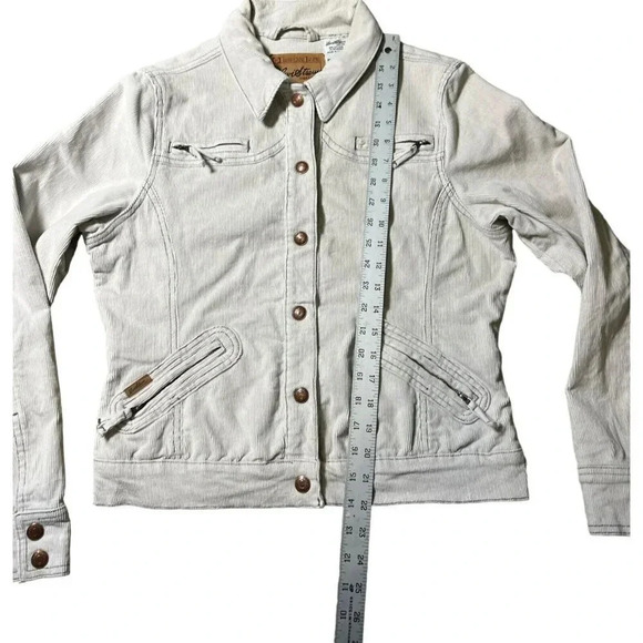Levi Strauss Signature Beige Corduroy Snap Popper Button Up Jacket Size Small - Picture 7 of 8